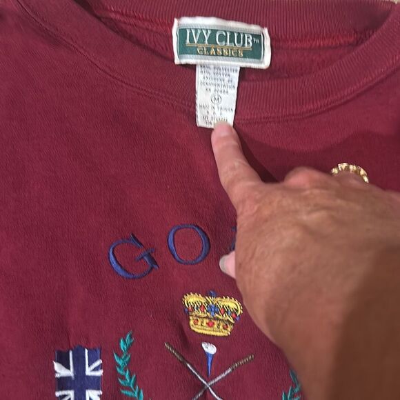 Ivy Club classics vintage embroidered sweatshirt golf preppy 90s Y2K M - Picture 6 of 6